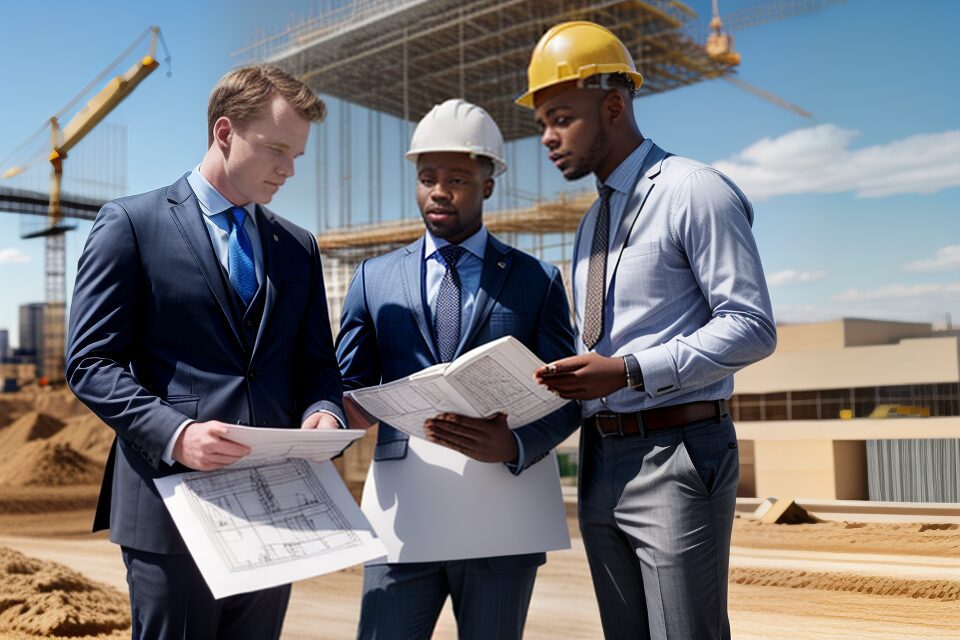 People working on construction project